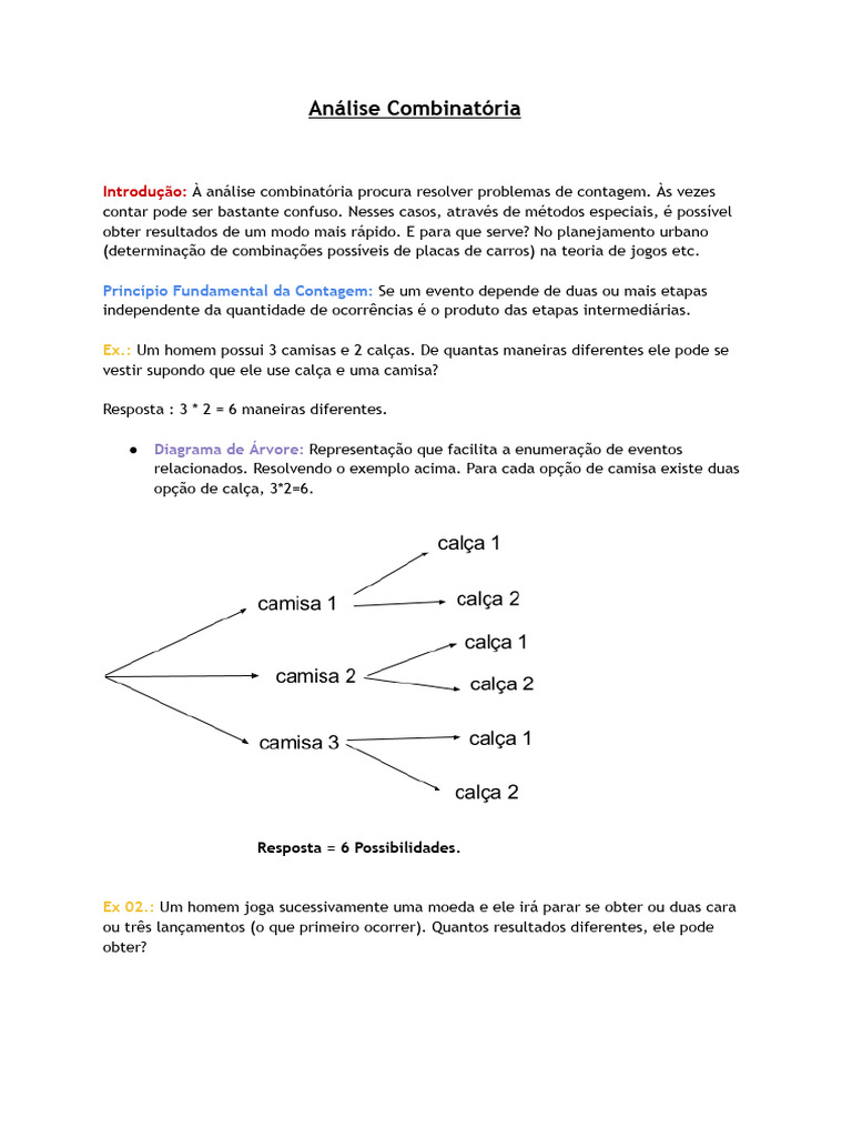 Fundamentos da Análise Combinatória | PDF