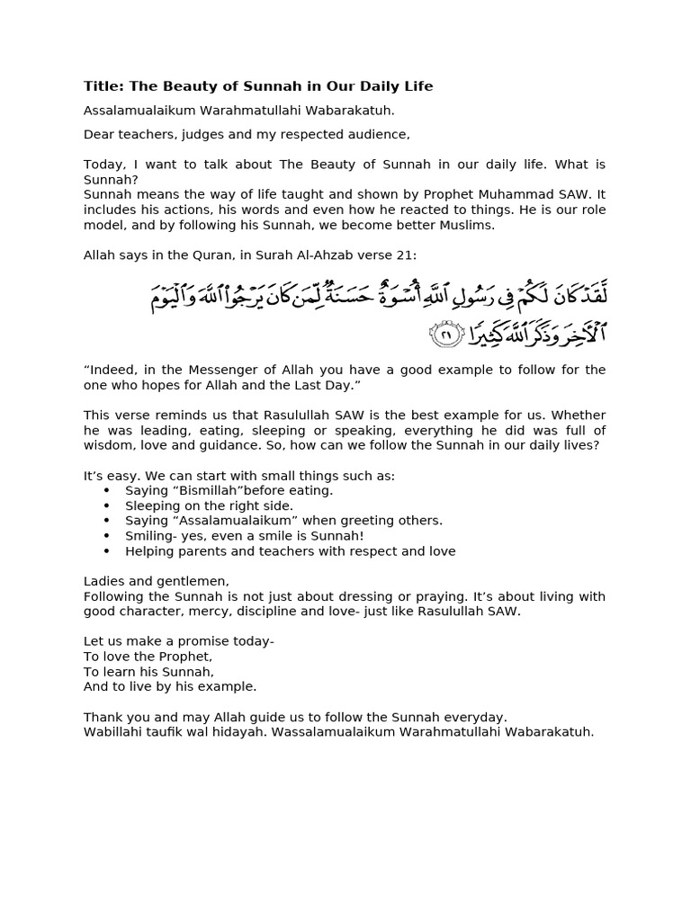 Embracing Sunnah in Daily Life | PDF