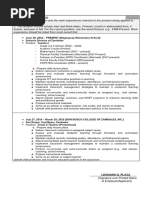 Teacher Work Experience Sheet Sample | PDF | Classroom | Teachers