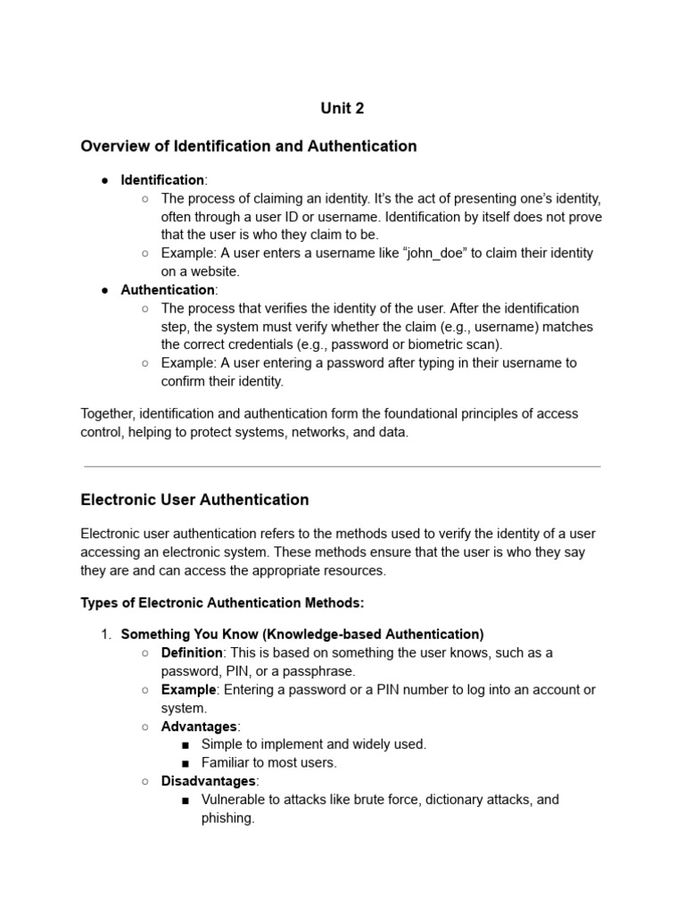 Identification and Authentication Overview | PDF | Computer Access ...