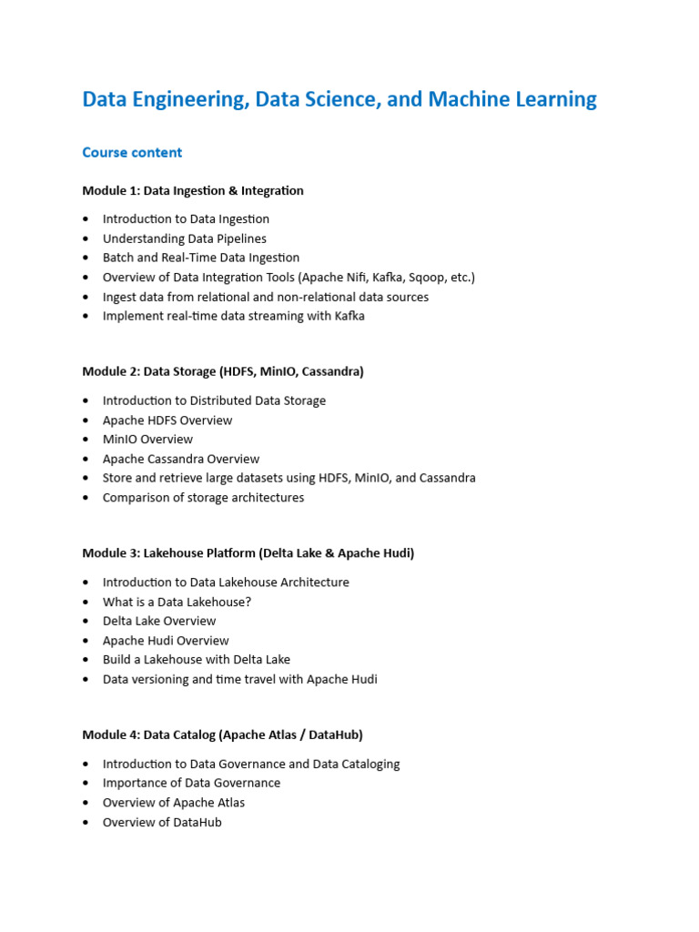 Data Engineering & Machine Learning Course | PDF | Statistics | Machine ...