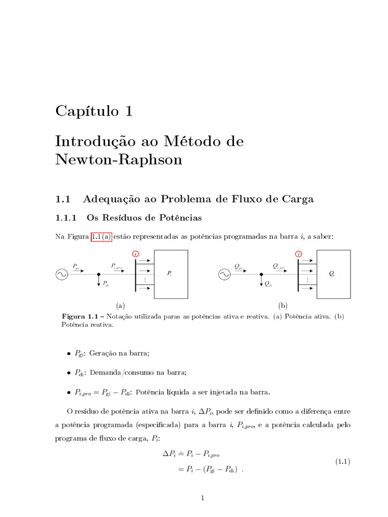 Método de Newton-Raphson em Fluxo de Carga | PDF | Desperdício | Matemática