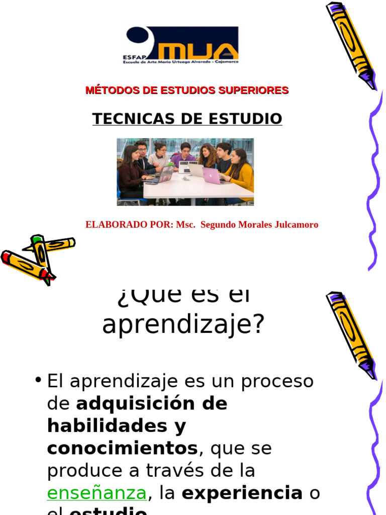 Técnicas Efectivas de Estudio | PDF | Aprendizaje | Habilidades de estudio