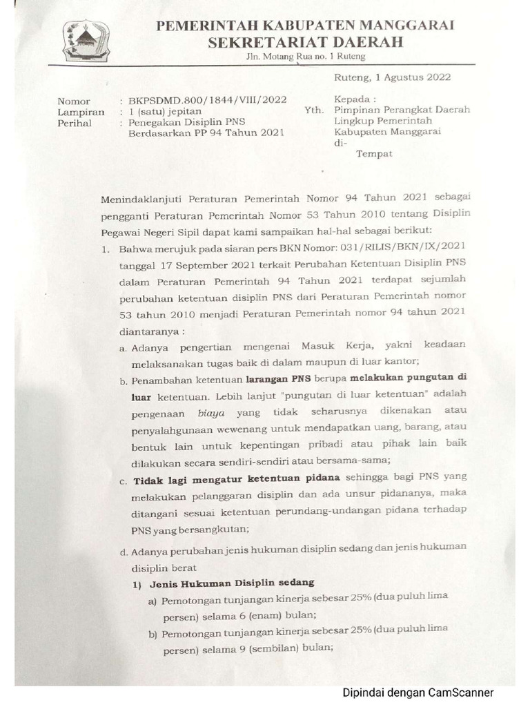 Surat Edaran Disiplin | PDF