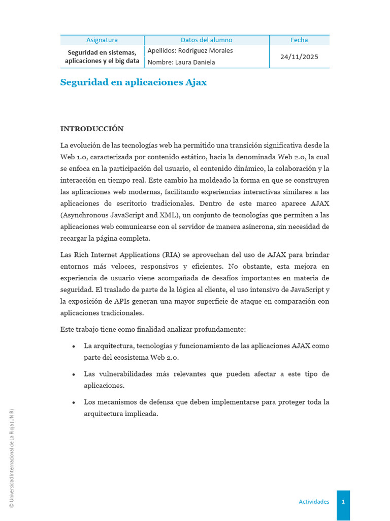Actividad 1 Laura Rodriguez | PDF | Ajax (Programación) | Script Java