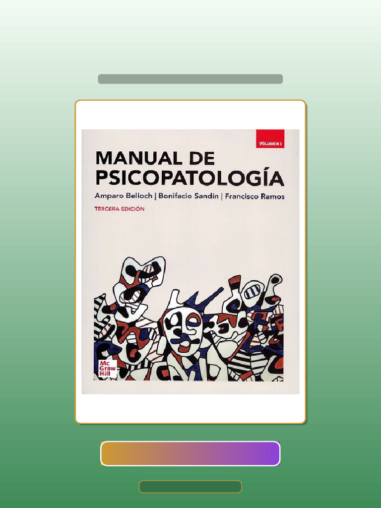 Testbank Manual de Psicopatologia Vol 3rd Edition Exam Prep | PDF
