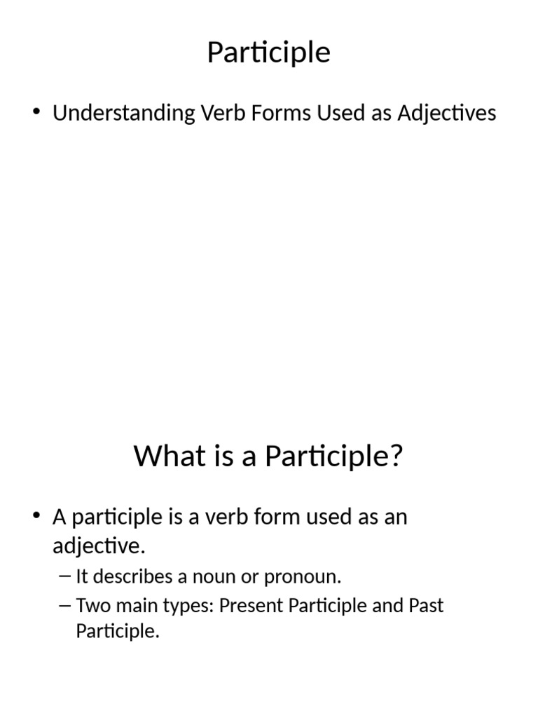 Understanding Participles in Writing | PDF