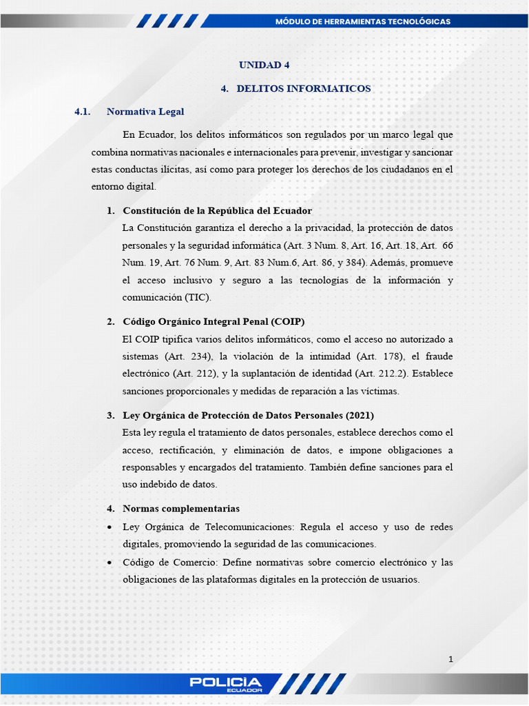 Delitos Informáticos en Ecuador: Normativa y Tipos | PDF | La seguridad ...