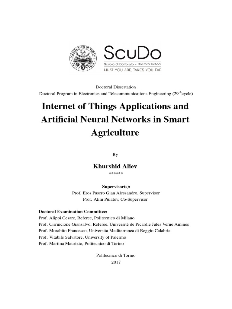 IoT and ANN in Smart Agriculture | PDF | Internet Of Things | Wireless ...