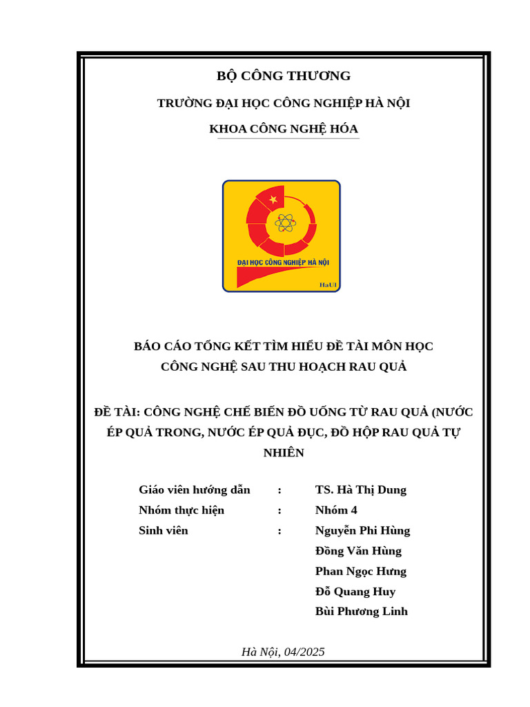 Rau Quả Nhóm 4- Chủ Đề 7 | PDF