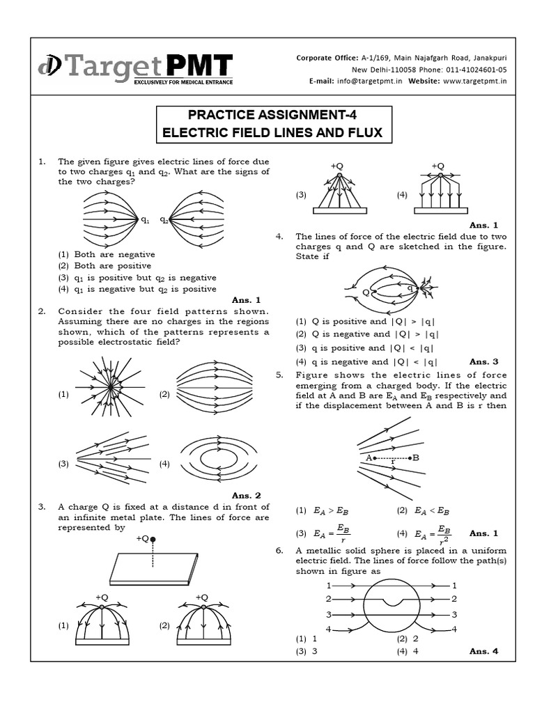 Electric Field Lines and Flux Analysis | PDF | Electric Field ...