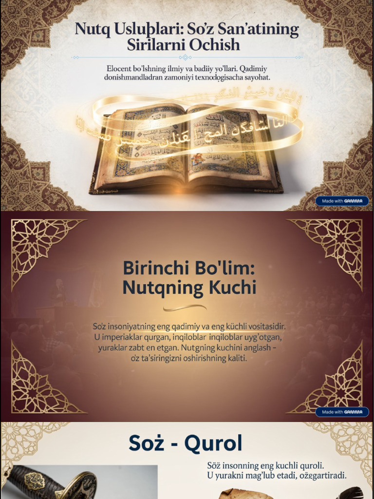 Nutq Uslublari Soz Sanatining Sirlarini Ochish | PDF