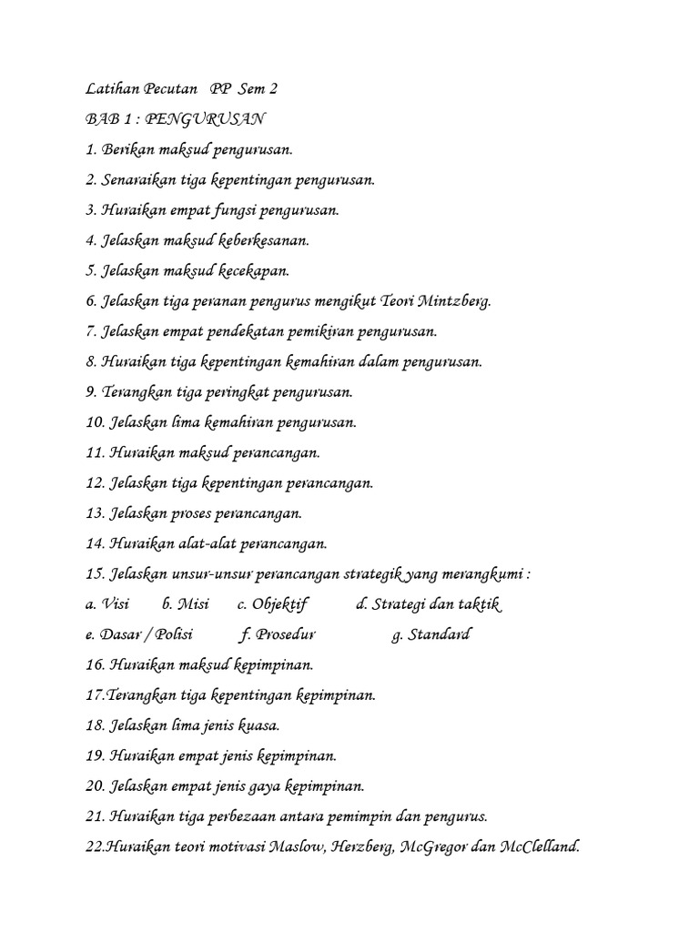 Latihan Pecutan PP Sem 2 | PDF
