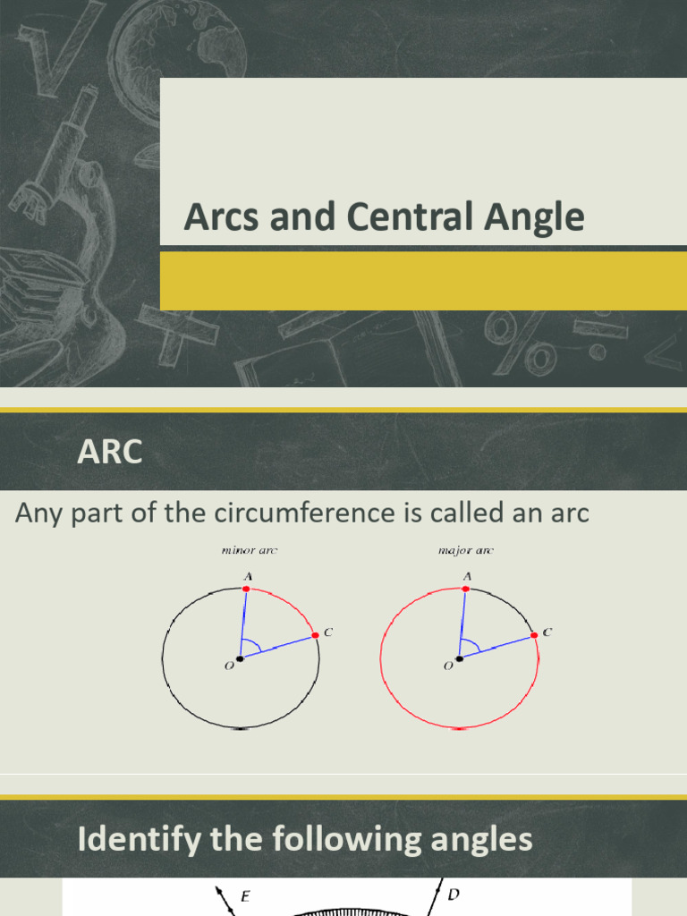 Understanding Arcs and Central Angles | PDF