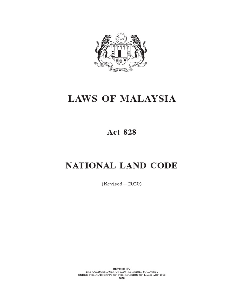 Malaysia National Land Code Overview | PDF | Lease | Malaysia
