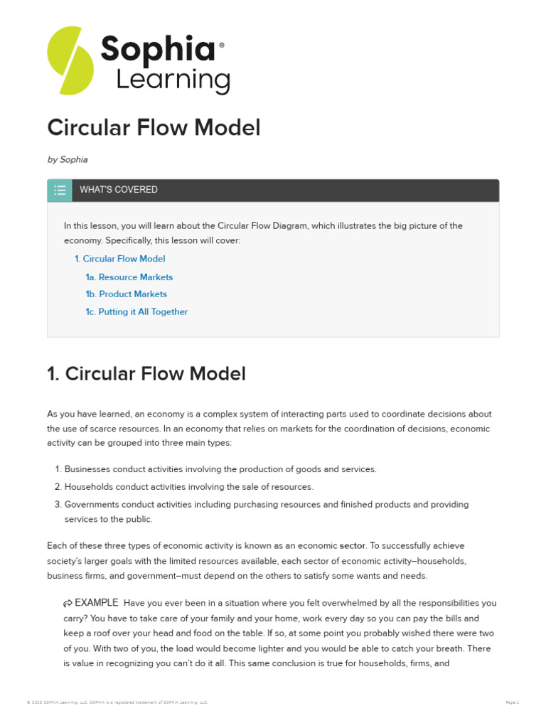Understanding the Circular Flow Model | PDF | Labour Economics | Market ...