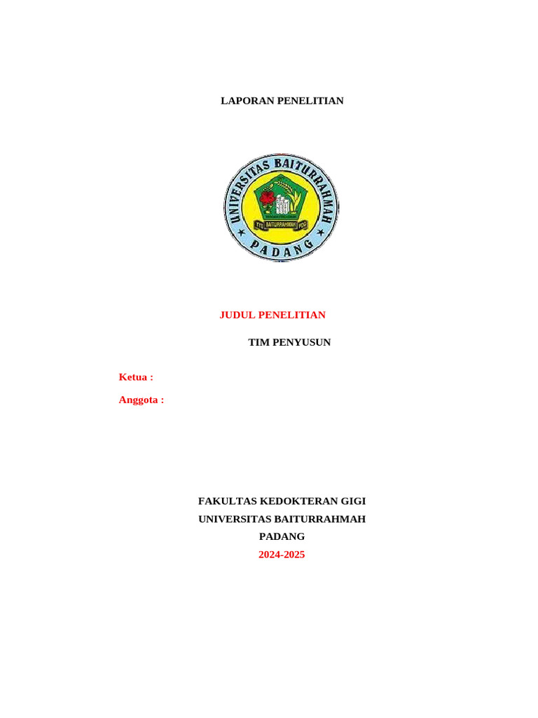 Template Laporan Penelitian | PDF