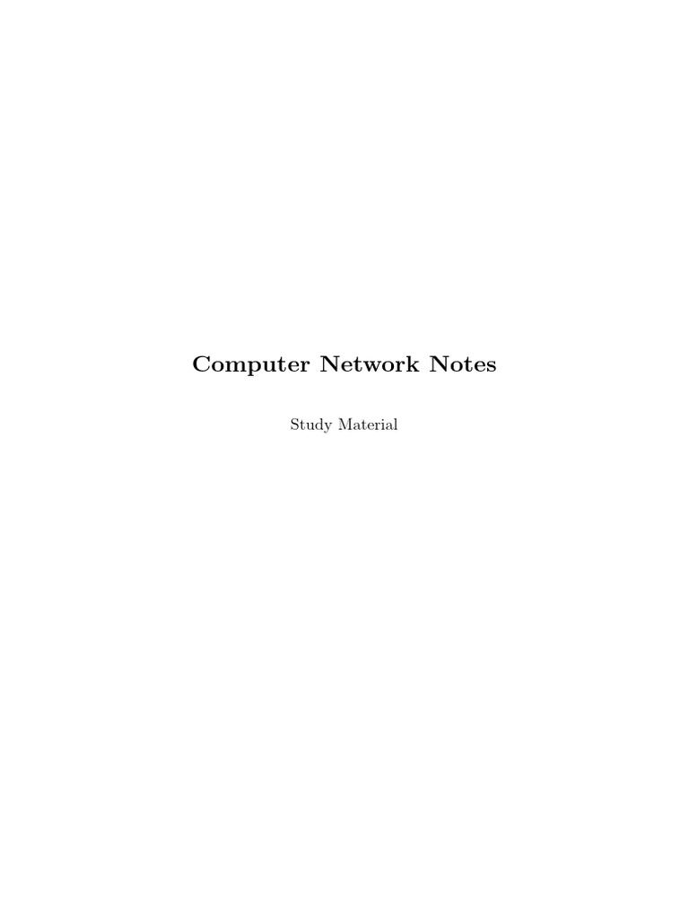 Computer Network Study Guide | PDF | Transmission Control Protocol ...