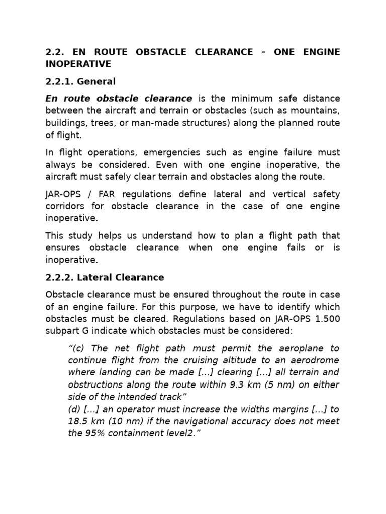 One Engine Inoperative Obstacle Clearance | PDF | Aerospace | Transport