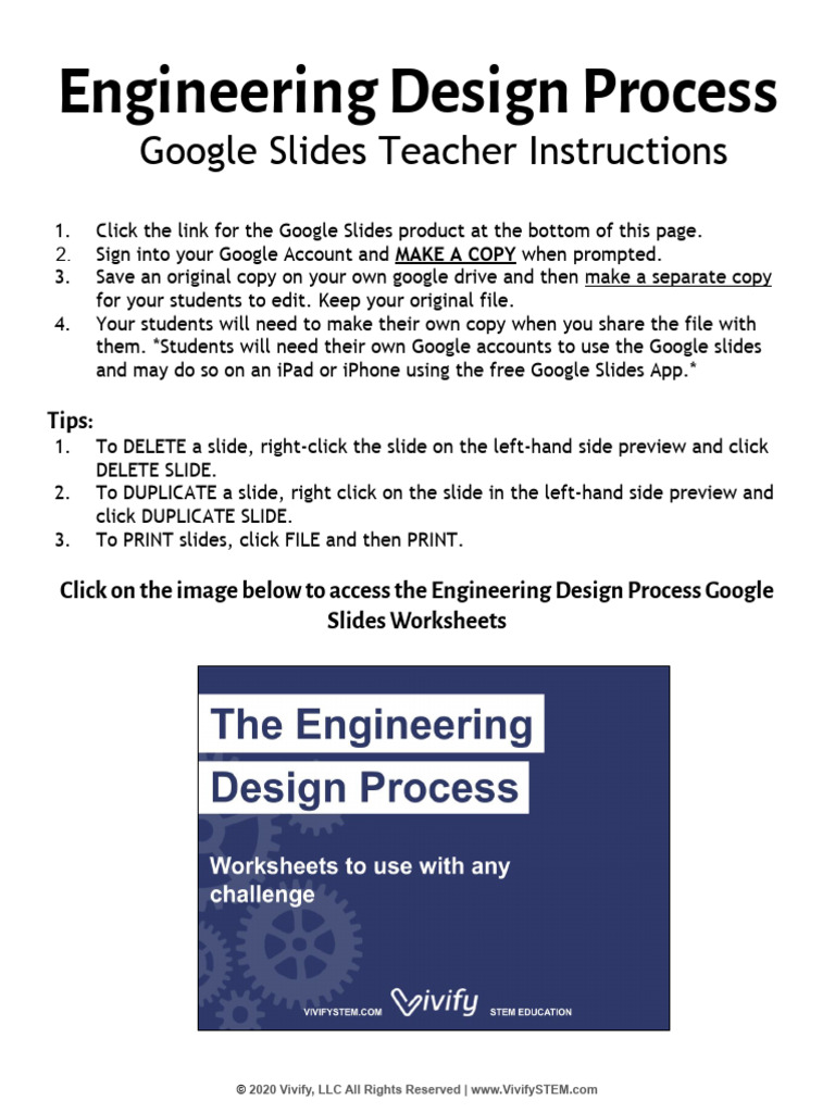 Engineering Design Process Slides Guide | PDF