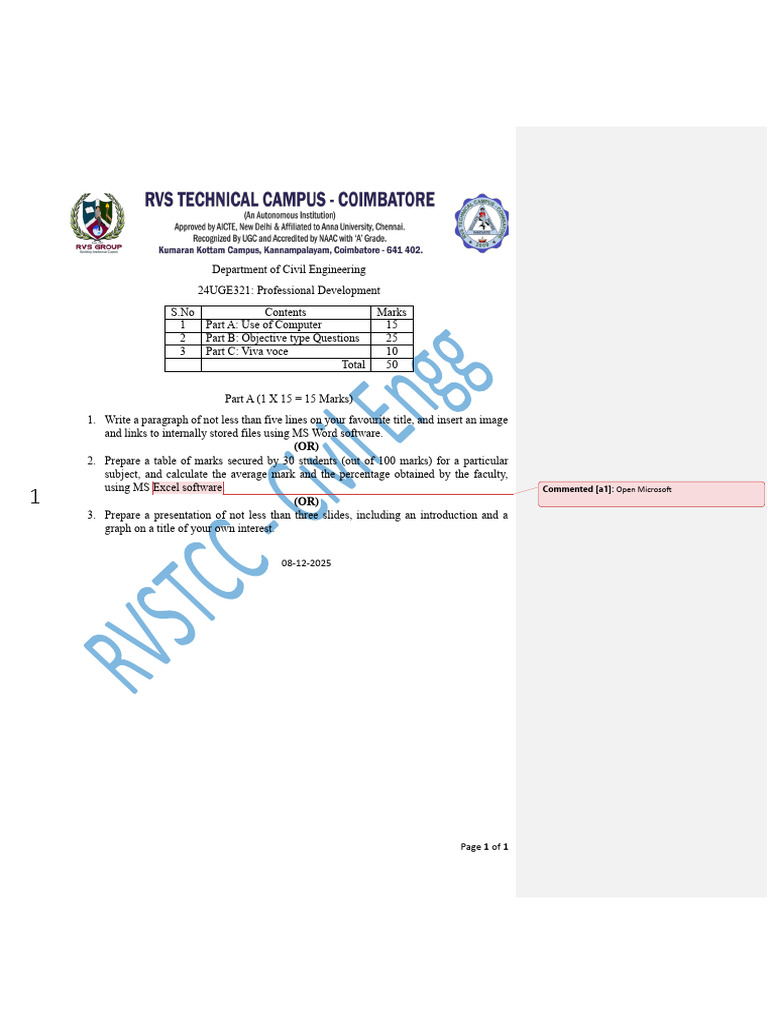 Civil Engineering Professional Development Tasks | PDF