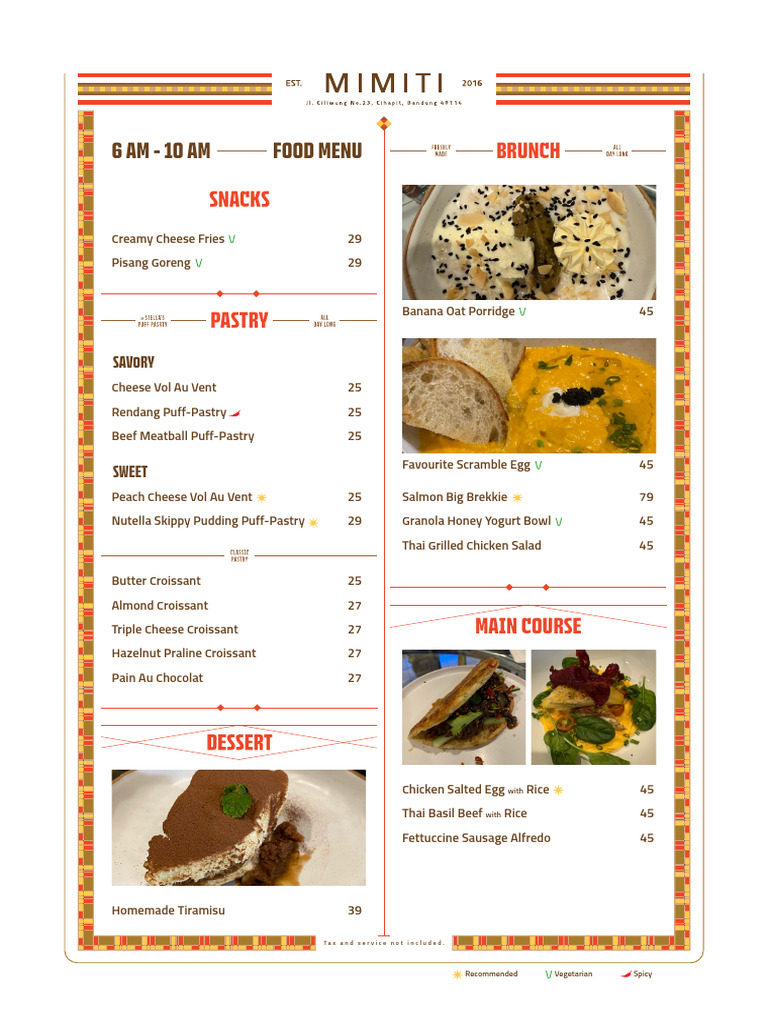 Brunch Menu with Coffee Options | PDF | Western Cuisine | Food And ...