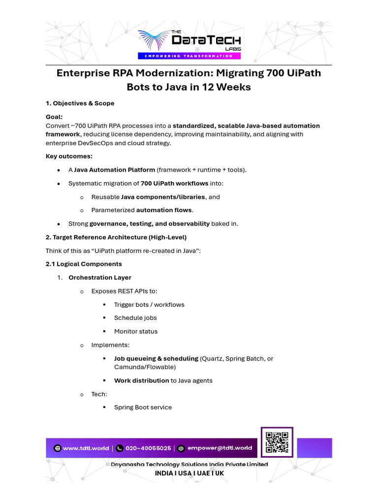 Enterprise RPA Modernization v 1,0 | PDF | Java (Programming Language ...