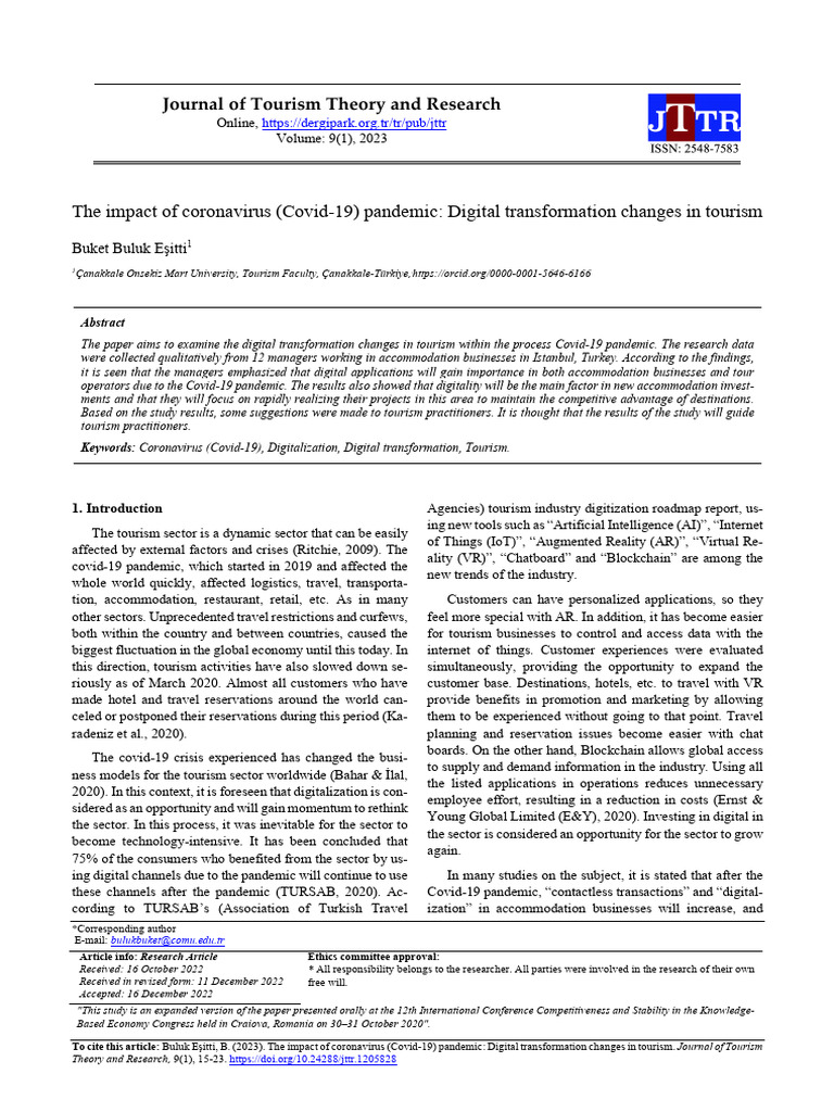 The Impact of Coronavirus Pandemic Digital Transformation Changes in ...