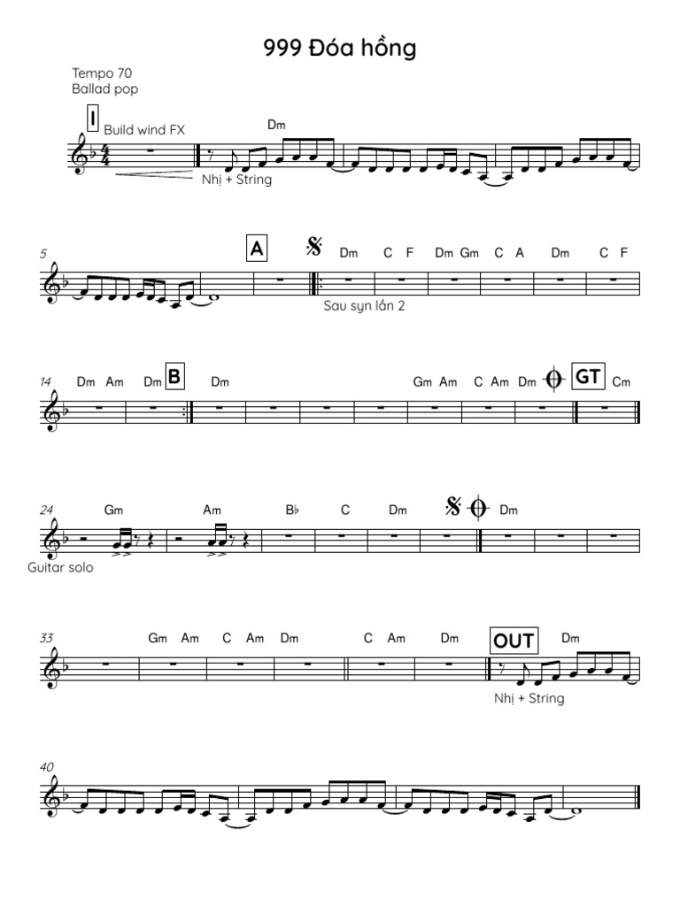 999 Đóa Hồng - Full Score | PDF