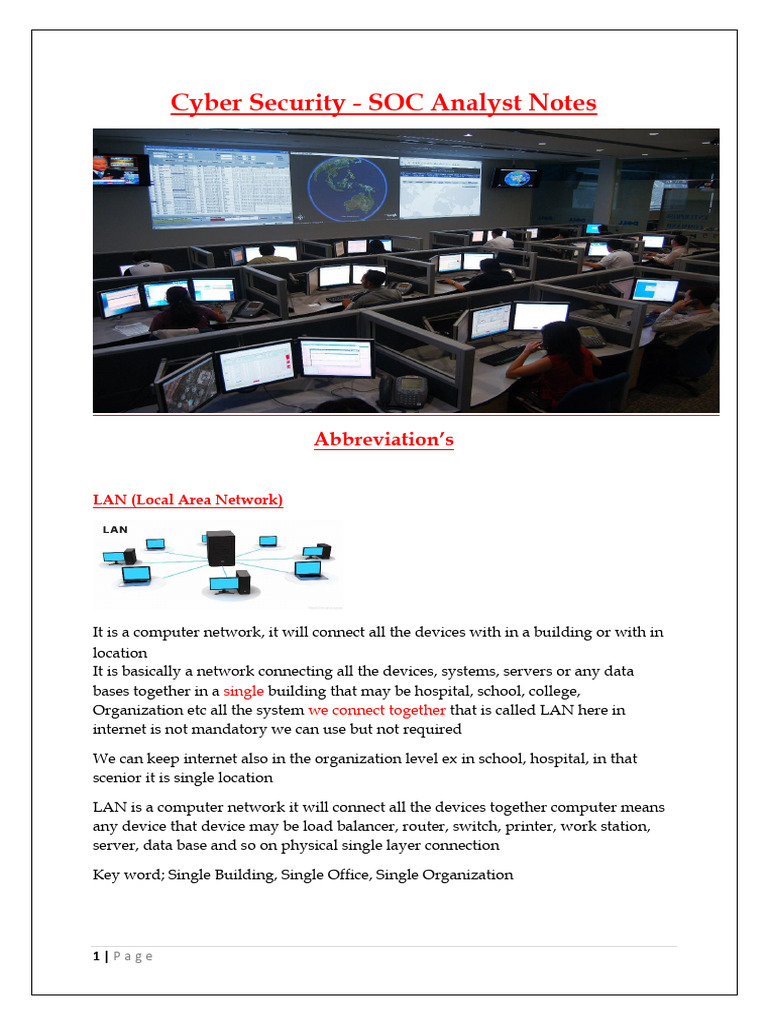 Cyber Security SOC Analyst Guide | PDF | Computer Network | Information ...