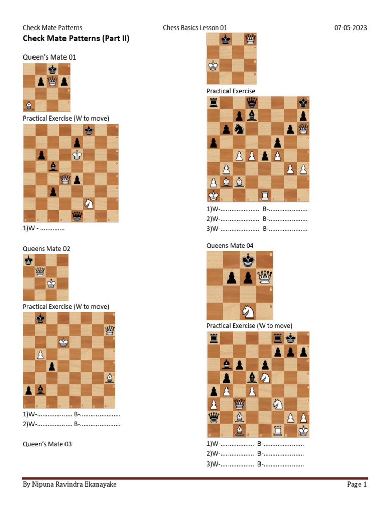 Chess Checkmate Patterns Guide | PDF