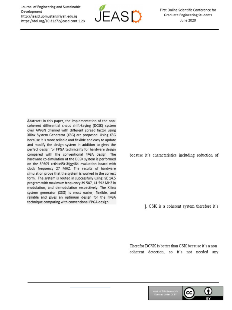 Hardware Implementation of DCSK Communication System Using Xilinx ...