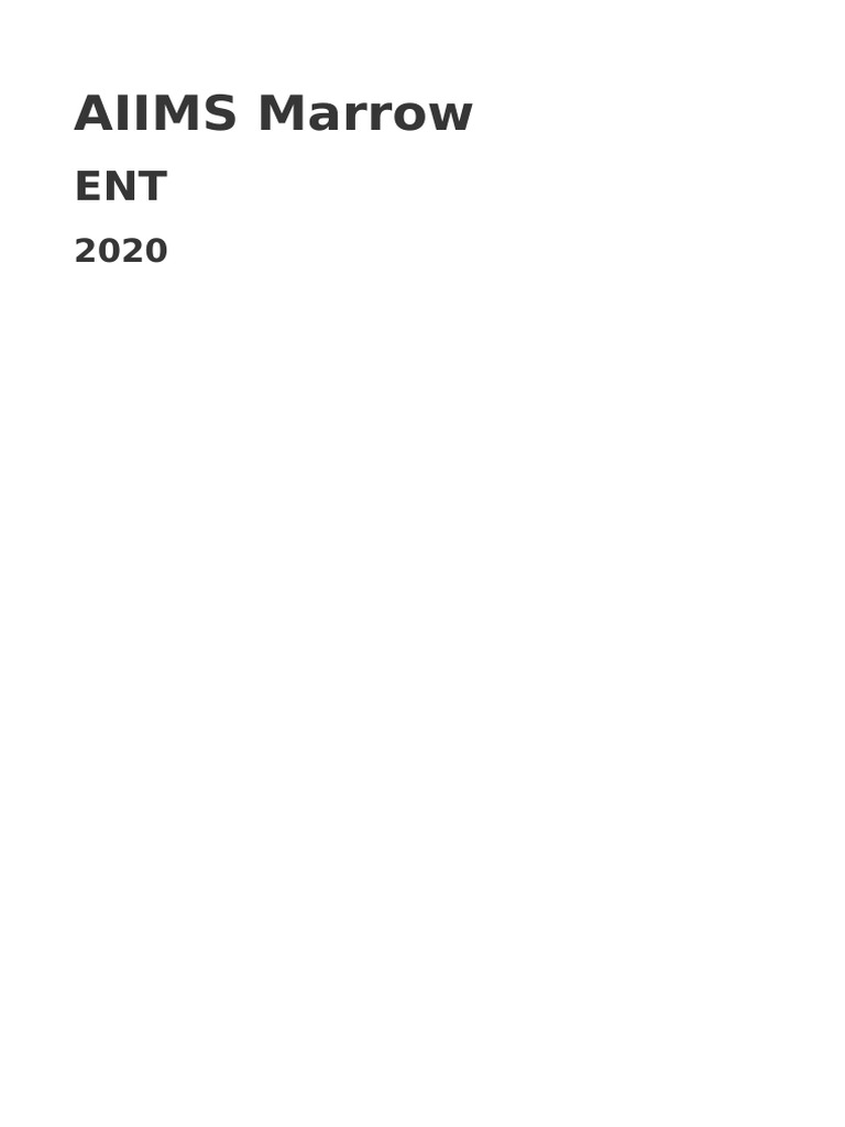 Aiims Marrow Ent | PDF