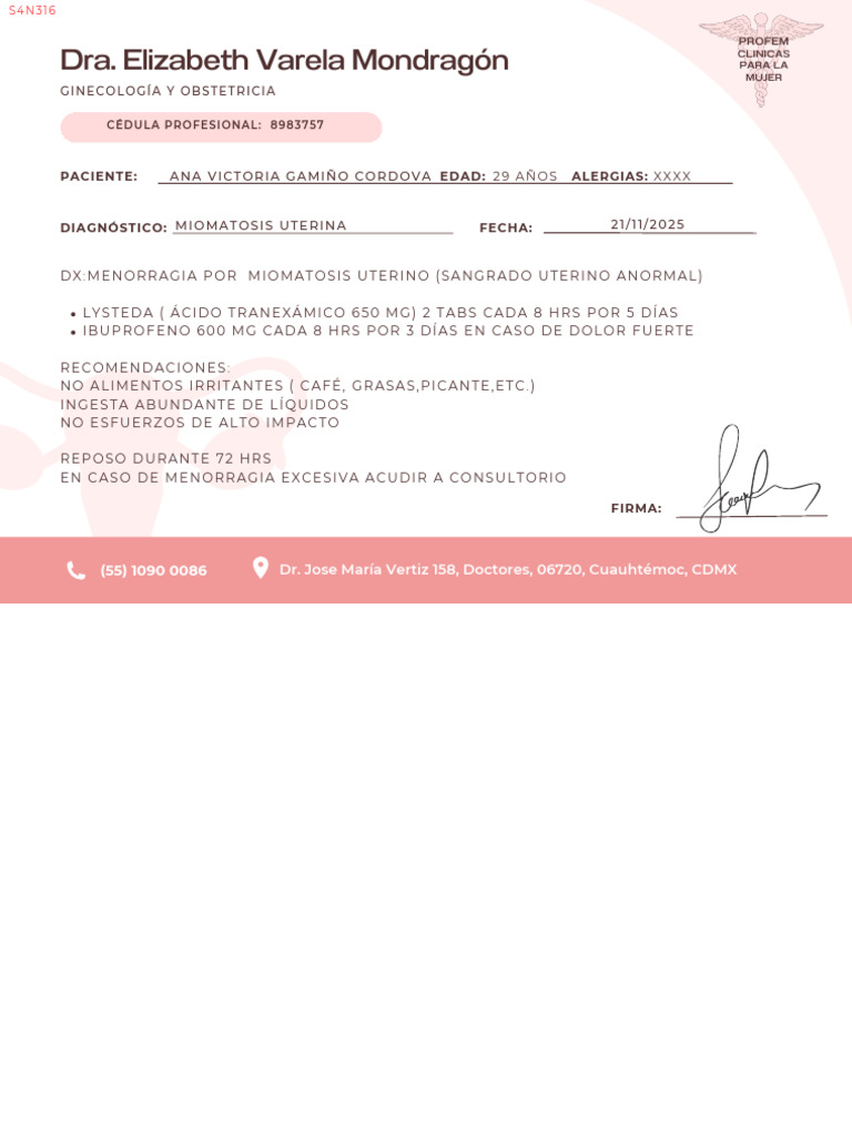 Receta Médica Ginecología1 20251121 184127 0000 | PDF
