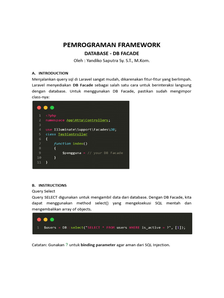 3226e 10 Database Facade | PDF