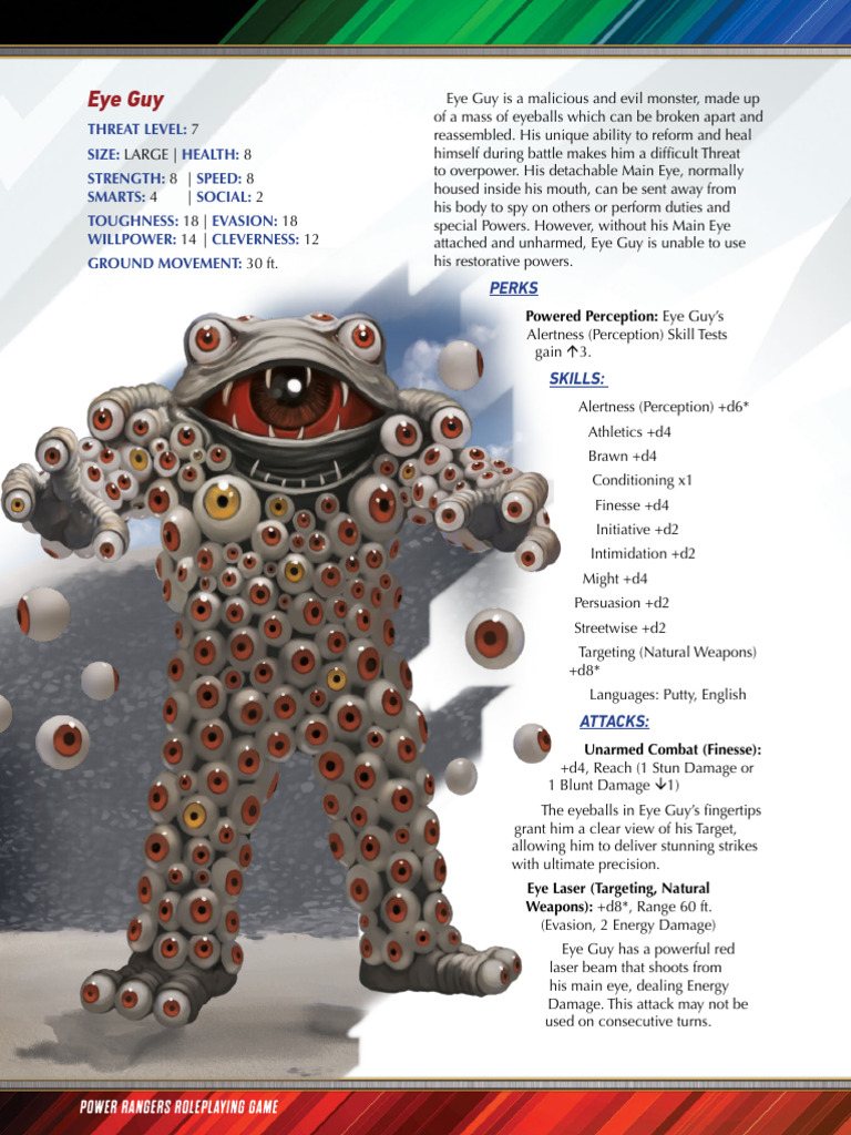 Eye Guy Character Profile for RPG | PDF
