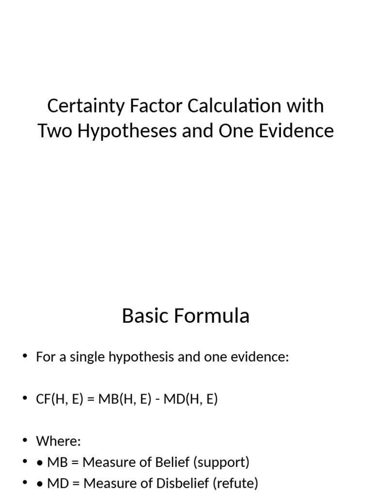 Certainty Factor Calculation Explained | PDF