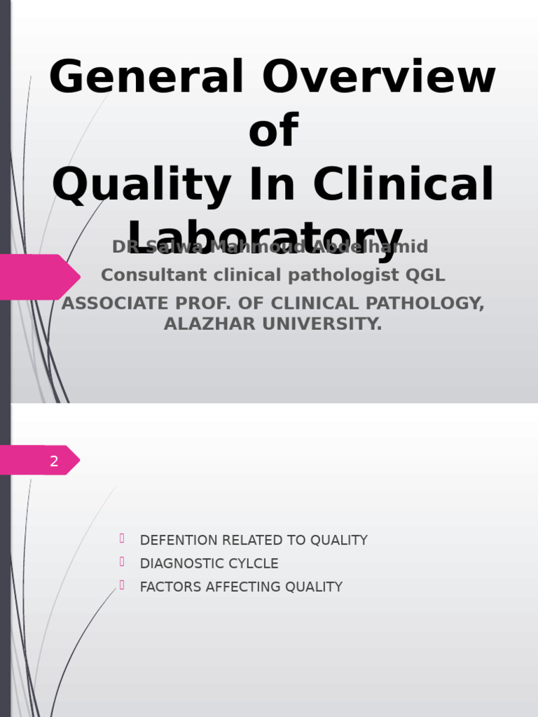 Quality Assurance in Clinical Laboratories | PDF | Blood Plasma ...