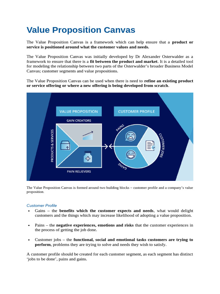 Value Proposition Canvas Explained | PDF | Competitive Advantage | Pain