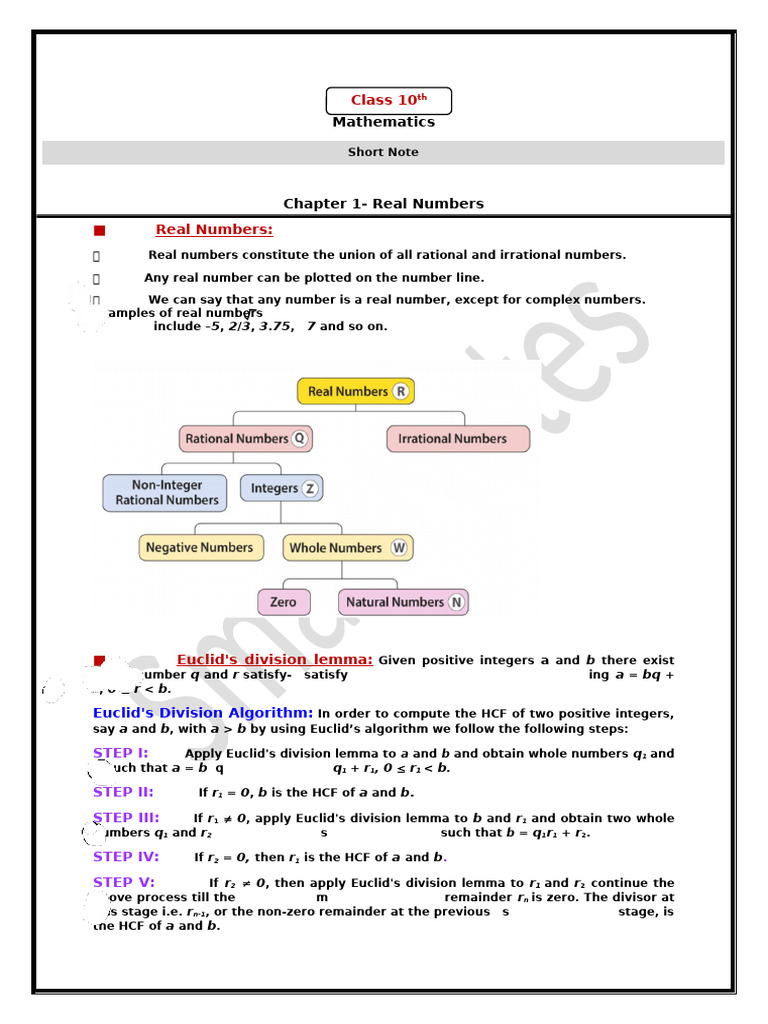 Real Numbers and HCF/LCM Methods | PDF | Numbers | Real Number