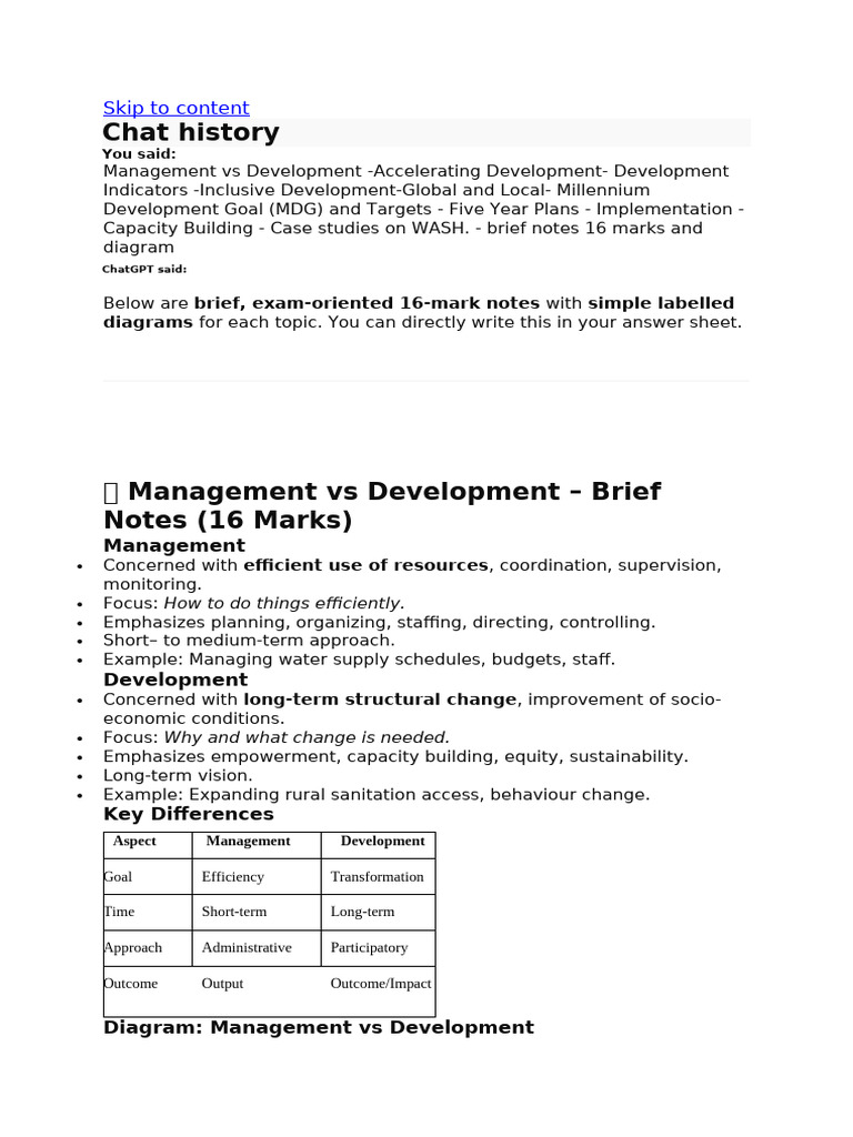 Management vs Development Overview | PDF | Millennium Development Goals ...
