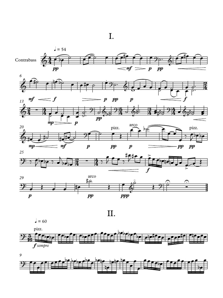 Partition pour contrebasse : Notation musicale | PDF