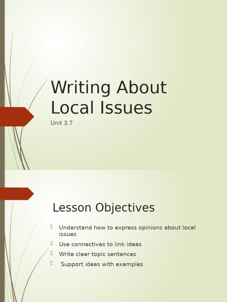 Writing Opinions on Local Issues | PDF