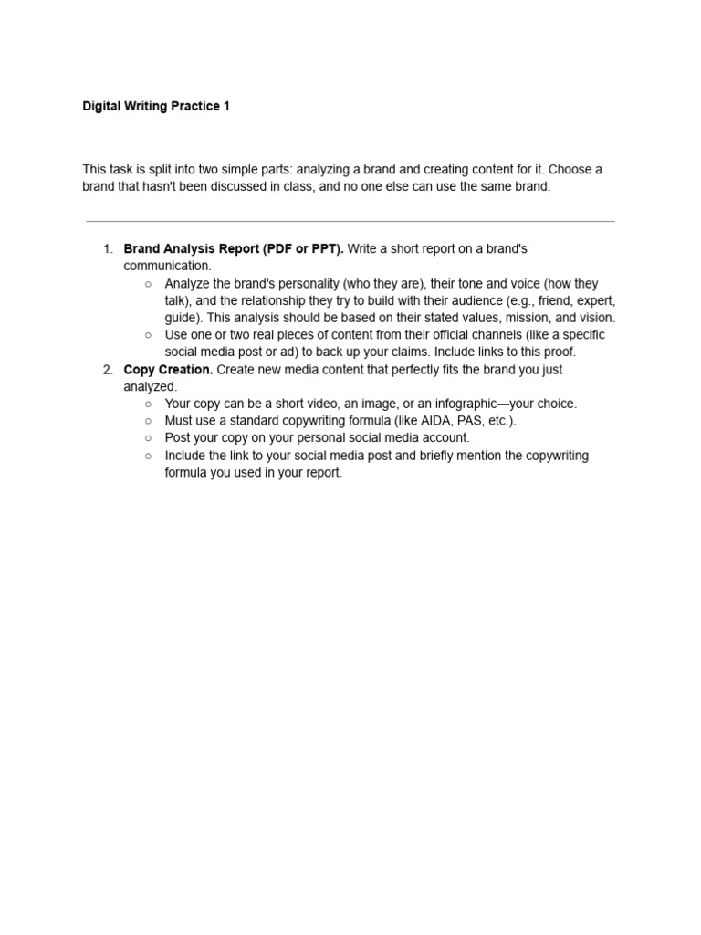 Digital Writing 1 | PDF