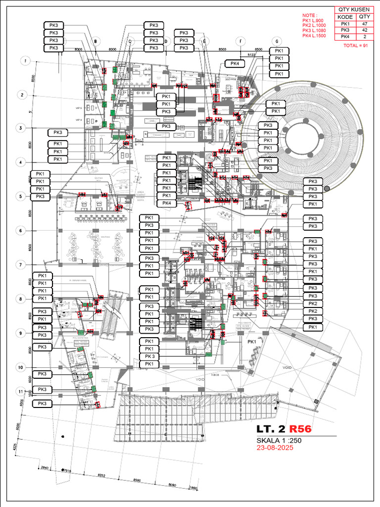 Mapping Pemasangan Kusen LT 2 | PDF