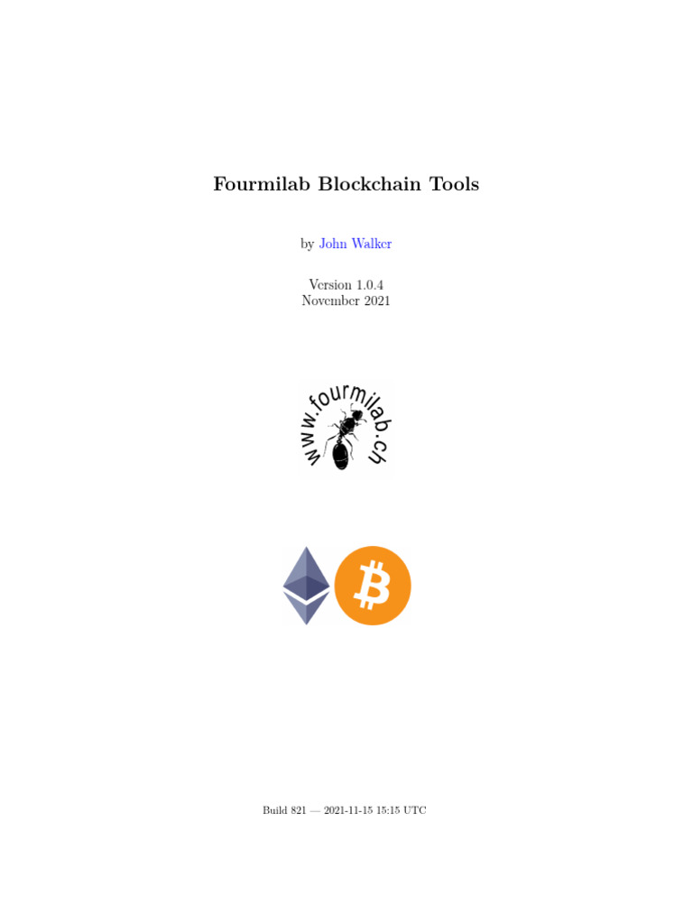 Fourmilab Blockchain Tools Overview | PDF | Bitcoin | Computer Data Storage