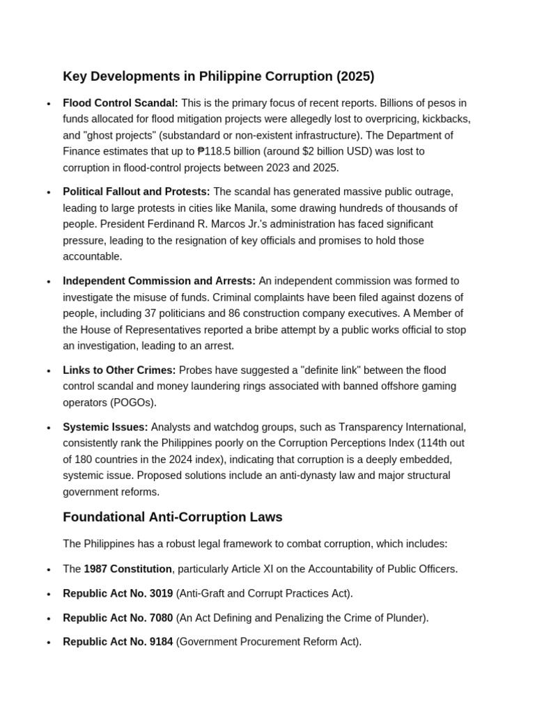 Philippine Flood Control Corruption Scandal | PDF