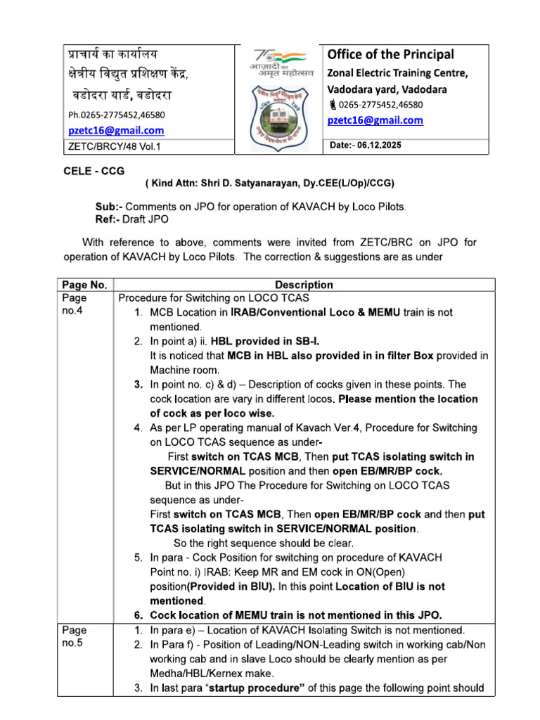 DTTC SBI JPO Guidelines for Loco Pilots | PDF