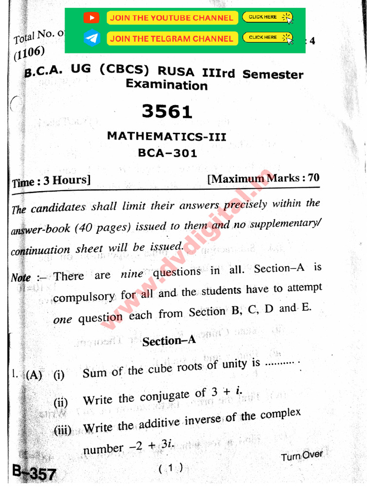 Maths-III 3rd Sem | PDF
