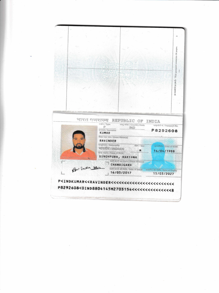 Ravinder Old Passport | PDF